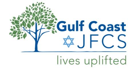 A logo for the gulf coast jewish federation.